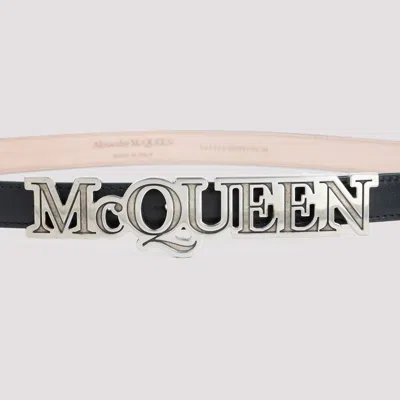 Alexander Mcqueen Black Leather Belt