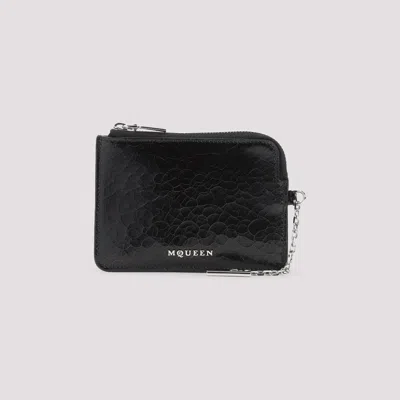 Alexander Mcqueen Black Leather Card Holder