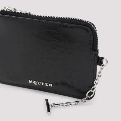 Alexander Mcqueen Black Leather Card Holder