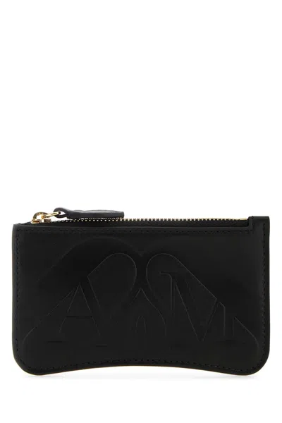 Alexander Mcqueen Black Leather Card Holder