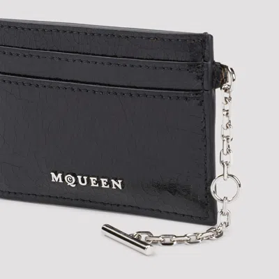 Alexander Mcqueen Black Leather Card Holder