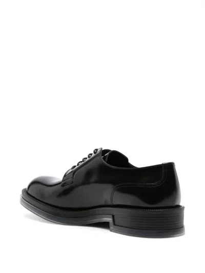 Alexander Mcqueen Black Leather Float Lace-up Shoes