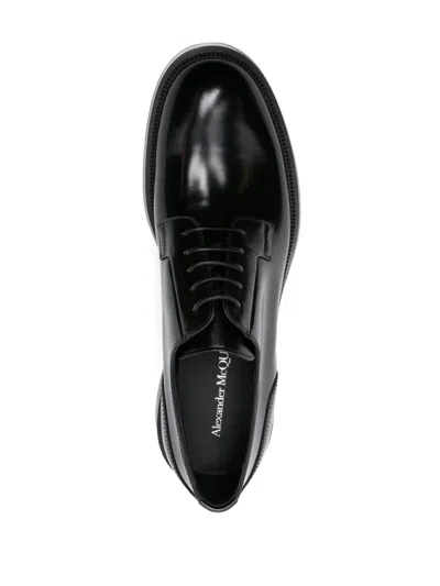 Alexander Mcqueen Black Leather Float Lace-up Shoes
