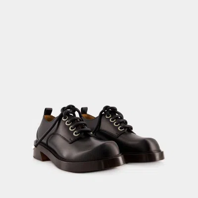 Alexander Mcqueen Black Leather Lace-up Shoes