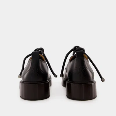 Alexander Mcqueen Black Leather Lace-up Shoes
