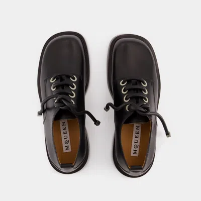 Alexander Mcqueen Black Leather Lace-up Shoes