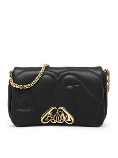 Alexander Mcqueen Black Leather Small Seal Shoulder Bag
