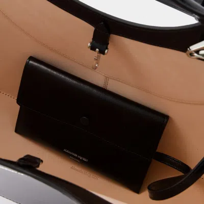 Alexander Mcqueen Black Leather The Cove Shopping Bag