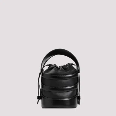 Alexander Mcqueen Black Leather The Rise Bucket Bag In Black