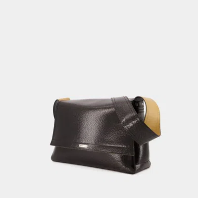 Alexander Mcqueen Black Leather The Slouch Crossbody Bag In Neutral