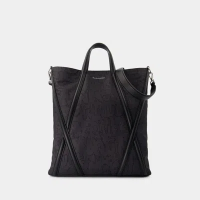 Alexander Mcqueen Black Nylon The Harness Shopping Bag