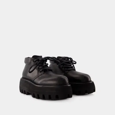 Alexander Mcqueen Black Nappa Leather Sofa Lace-up Shoes