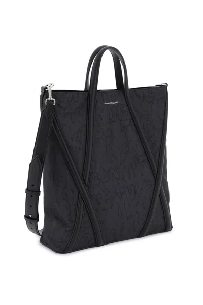 Alexander Mcqueen Black Nylon The Harness Shopping Bag