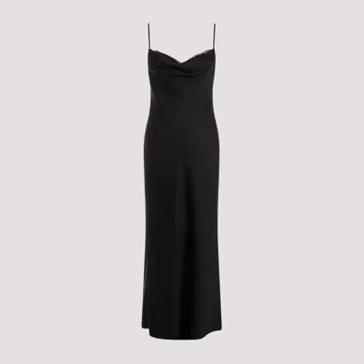 Alexander Mcqueen Silk Evening Dress Women In Black