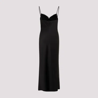 Alexander Mcqueen Silk Evening Dress Women In Black