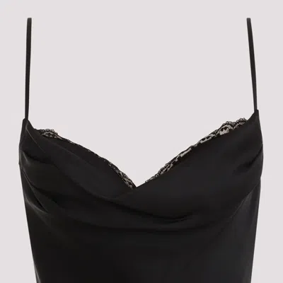 Alexander Mcqueen Silk Evening Dress Women In Black