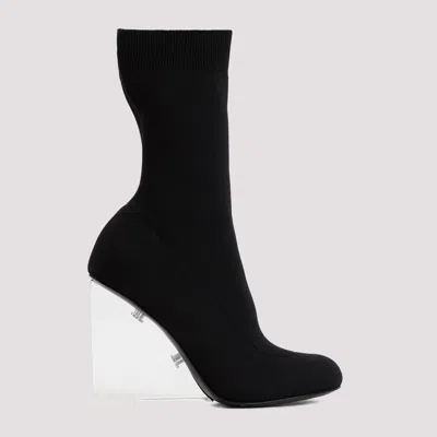 Alexander Mcqueen Black Stretch Nylon Shard Ankle Boots