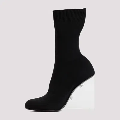 Alexander Mcqueen Black Stretch Nylon Shard Ankle Boots