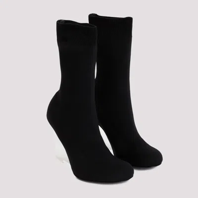 Alexander Mcqueen Black Stretch Nylon Shard Ankle Boots