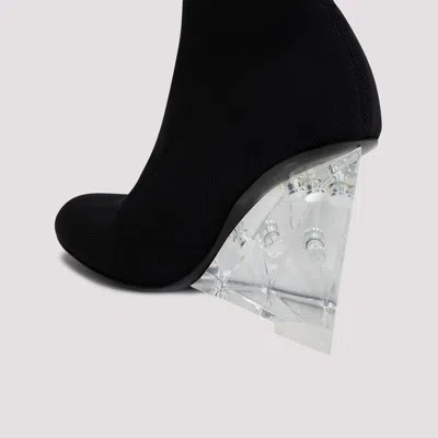 Alexander Mcqueen Black Stretch Nylon Shard Ankle Boots