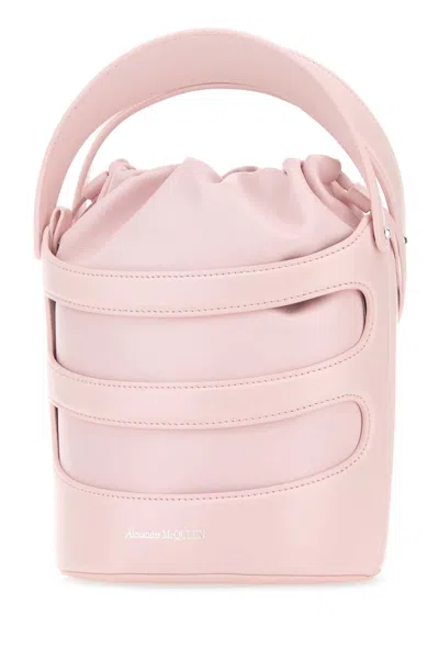 Alexander Mcqueen Women Pastel Pink Leather The Rise Bucket Bag