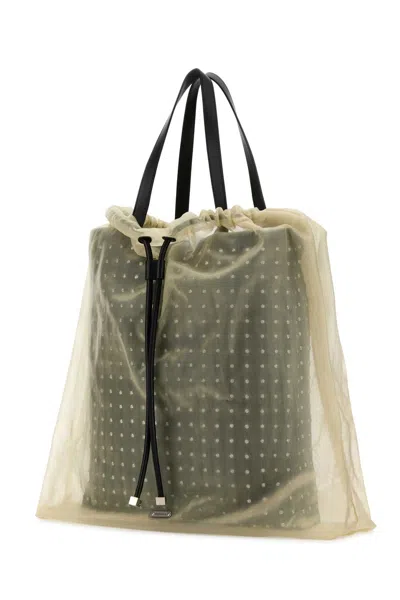 Alexander Mcqueen Women Two-tone Leather And Tulle Nebula Shopping Bag