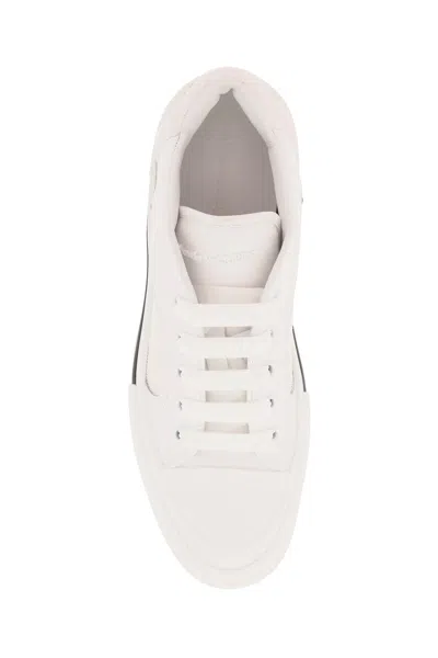 Alexander Mcqueen White Canvas And Leather Plimsoll Sneakers