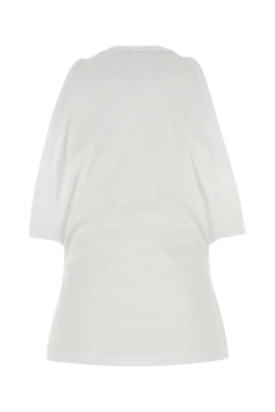 Alexander Mcqueen Ribbed Tank Top With Chain Closure In White