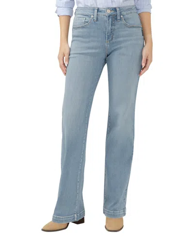 Silver Jeans Co. Women's Elyse Mid Rise Comfort Fit Slim Bootcut Jeans In Blue