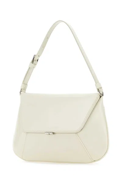 Amina Muaddi Women Black Leather Ami Shoulder Bag