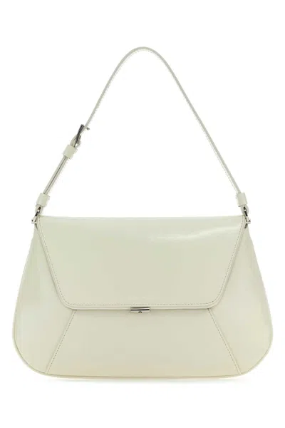 Amina Muaddi Women Black Leather Ami Shoulder Bag