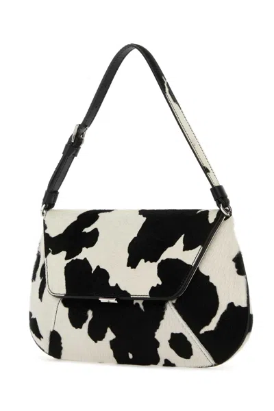 Amina Muaddi Printed Calf Hair Ami Shoulder Bag