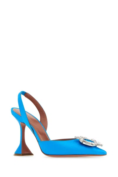 Amina Muaddi Begum Swarovski Crystal-embellished Satin Slingback Pumps