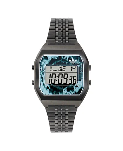 Adidas Originals Black Stainless Steel Digital Watch In Black