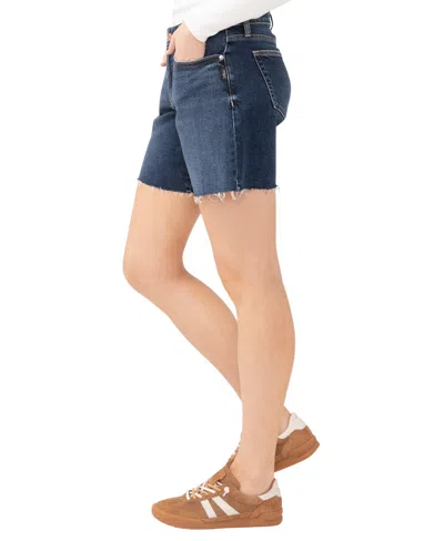 Silver Jeans Co. Women's Suki Mid Rise Curvy Fit Mid-thigh Shorts In Blue
