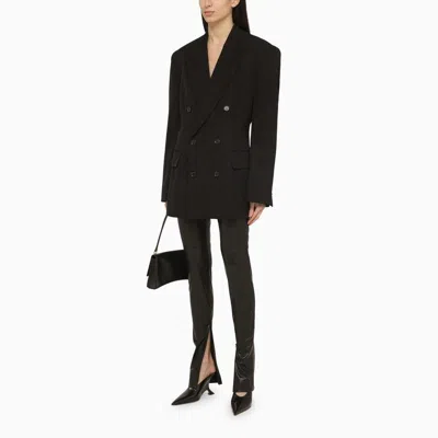 Balenciaga Black Barathea Oversize Cinched Blazer