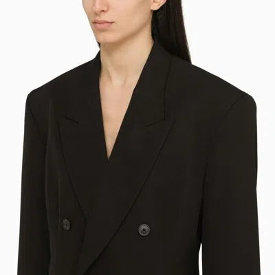 Balenciaga Black Barathea Oversize Cinched Blazer