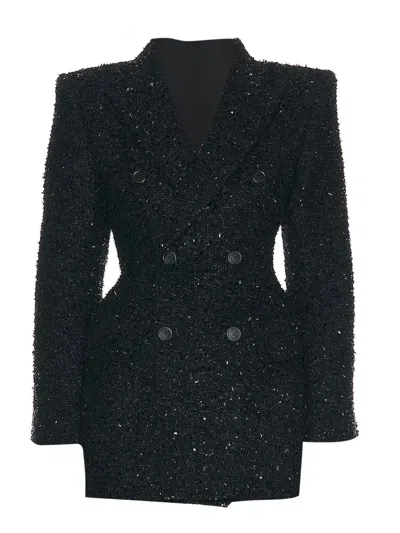 Balenciaga Women's Tweed Button Up Jacket