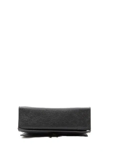 Balenciaga Black Leather Medium Crush Shoulder Bag
