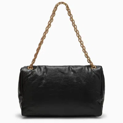 Balenciaga Monaco Crinkled-leather Shoulder Bag In Black