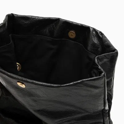 Balenciaga Monaco Crinkled-leather Shoulder Bag In Black