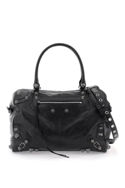 Balenciaga Black Nappa Leather Le Cagole Shopping Bag In Black
