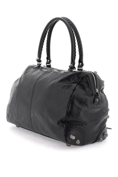 Balenciaga Black Nappa Leather Le Cagole Shopping Bag In Black