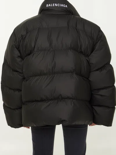 Balenciaga Nylon Puffer Jacket In Black