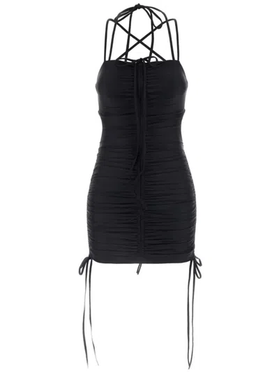 Balenciaga Women Black Stretch Nylon Mini Dress