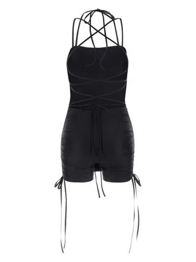 Balenciaga Women Black Stretch Nylon Mini Dress