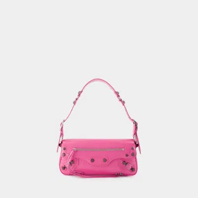 Balenciaga Le Cagole Sling Small Varnished Leather Shoulder Bag In Pink