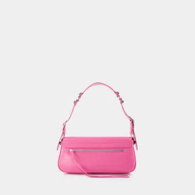 Balenciaga Green Leather Shoulder Handbag With Magnetic Closure And Metal Details