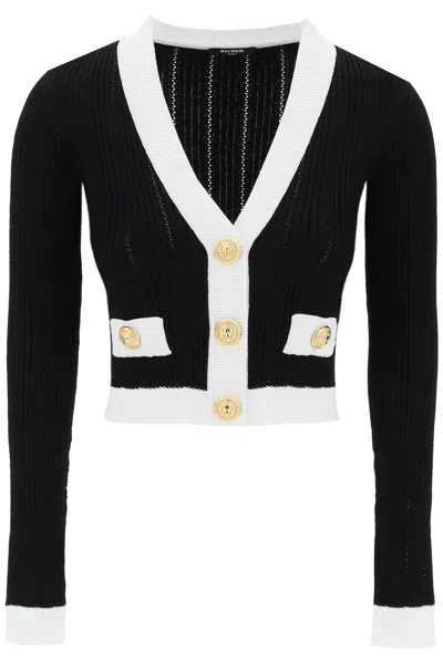 Balmain Viscose-blend Cropped Cardigan
