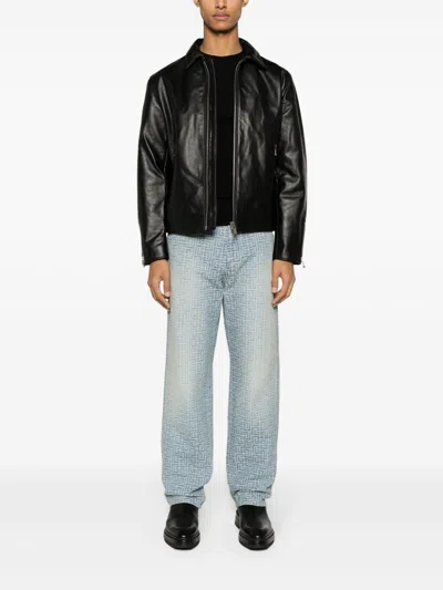 Balmain Embroidered Denim Jeans